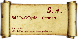 Sóvágó Aranka névjegykártya