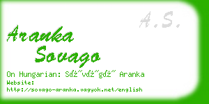 aranka sovago business card